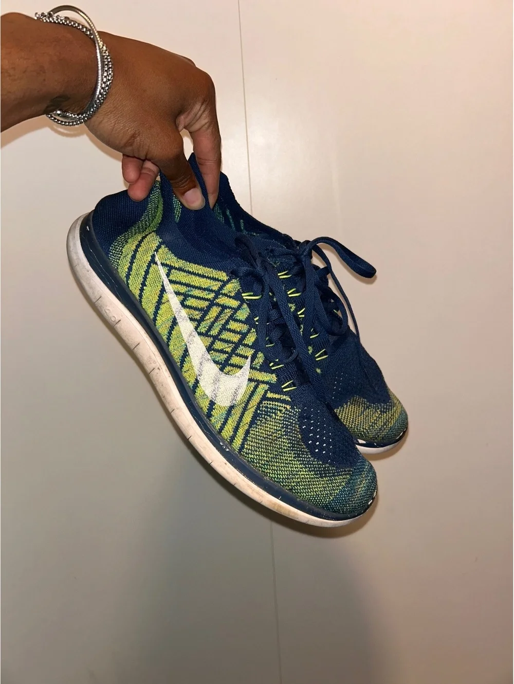 Nike Men's Running Sneakers Blue and Green Size 9